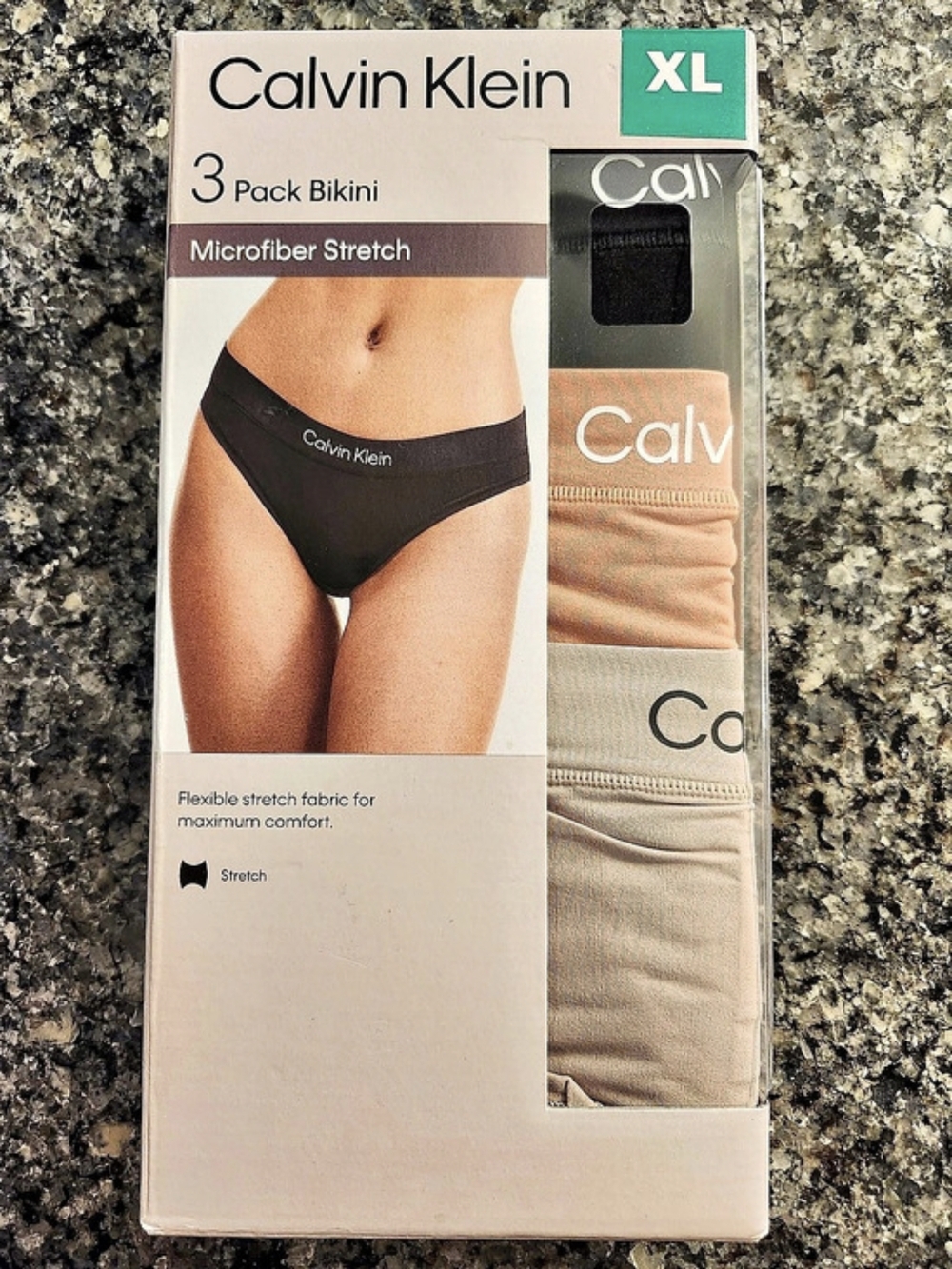 Calvin Klein Microfiber Stretch 3-Pack Bikini XL NWT